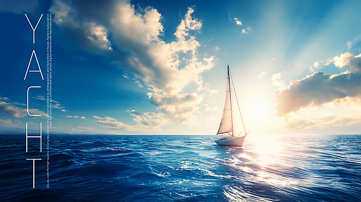 PSD 구름 편집이미지 바다 요트 하늘 항해 사람없음 파란색 햇빛 고요 대서양 카피스페이스 이미지편집 자연요소 컬러 배_교통 태양 공백 파일형식