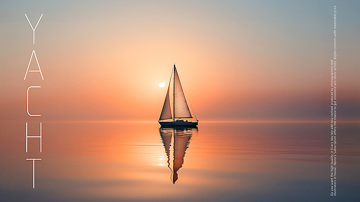 PSD 편집이미지 바다 요트 하늘 항해 사람없음 반사 고요 일몰 대서양 카피스페이스 이미지편집 배_교통 노을 공백 파일형식