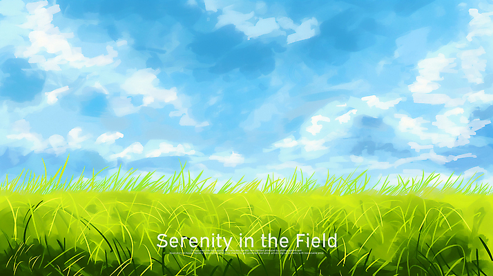 PSD 구름 일러스트 자연 하늘 수채화 풍경 잔디 초원 사람없음 맑음 그림 카피스페이스 국내일러스트 자연요소 식물 날씨 공백 생태계 파일형식