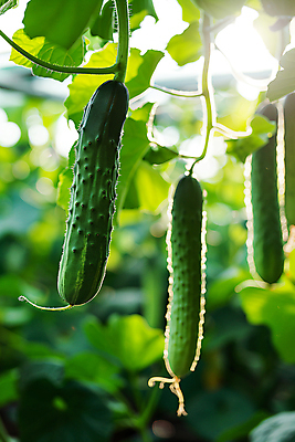 JPG 편집이미지 잎 식재료 오이 사람없음 초록색 여름 햇빛 신선 디지털합성 오이밭 편집실사 AI포토 AI콘텐츠 식물 계절 컬러 밭 채소 태양 CG 파일형식