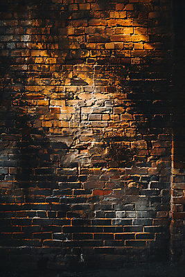 JPG 편집이미지 벽 백그라운드 돌담 사람없음 노란색 어둠 분위기 질감 편집소스 편집실사 AI포토 AI콘텐츠 컬러 컨셉 담장 돌_바위 CG 파일형식