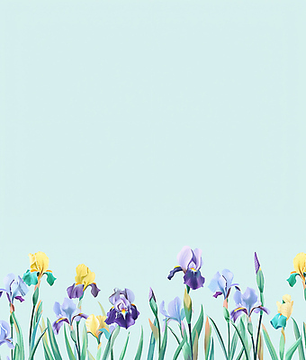 JPG 잎 일러스트 사람없음 우아함 아이리스 붓꽃 국내일러스트 AI일러스트 AI콘텐츠 식물 꽃 컨셉 파일형식