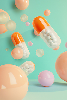 JPG 편집이미지 패턴 의학 사람없음 알약 3D 화려 입체 민트색 영양제 치료제 편집소스 편집3D AI컴퓨터그래픽 AI콘텐츠 컬러 컨셉 무늬 약 디지털합성 파일형식