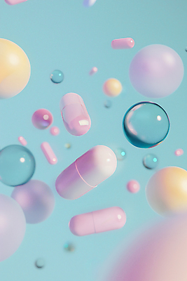 JPG 편집이미지 하늘색 패턴 의학 사람없음 알약 3D 화려 입체 영양제 치료제 편집소스 편집3D AI컴퓨터그래픽 AI콘텐츠 컨셉 무늬 파란색 약 디지털합성 파일형식