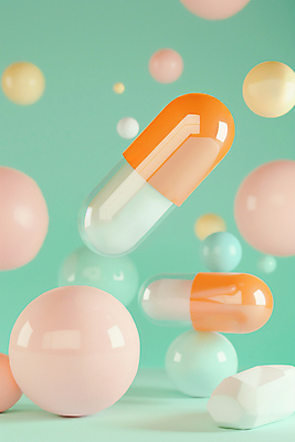 JPG 편집이미지 패턴 의학 사람없음 알약 3D 화려 입체 민트색 영양제 치료제 편집소스 편집3D AI컴퓨터그래픽 AI콘텐츠 컬러 컨셉 무늬 약 디지털합성 파일형식