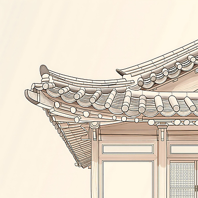 JPG 한국문화 건축 문화 한국건축 일러스트 지붕 한옥 기와 풍경 사람없음 분위기 기와지붕 국내일러스트 AI일러스트 AI콘텐츠 동양문화 한국전통 컨셉 고건축 한국 파일형식