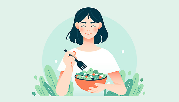 그릇 여자 포크 다이어트 일러스트 건강 한명 들기 성인 건강관리 샐러드 풀잎 건강식 국내일러스트 AI파일 1 식기 음식 잎 모션 관리 사람 풀_식물 파일형식 벡터