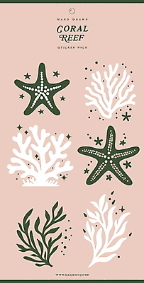 바다 분홍색 스티커 일러스트 자연 아침 불가사리 새해 해변 사람없음 초록색 반짝임 일출 흰색 수중식물 산호 산호초 연하장 국내일러스트 AI파일 주간 식물 컬러 모션 극피동물 카드_감사 노을 자포동물 생태계 파일형식 벡터