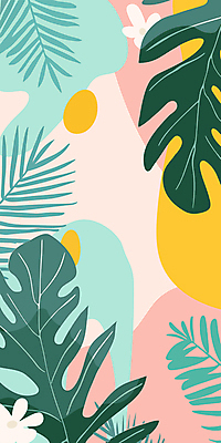 디자인 세로배너 분홍색 패턴 일러스트 자연 프레임 사람없음 세로 야자수잎 몬스테라 카피스페이스 국내일러스트 AI파일 식물 배너 컬러 잎 무늬 공백 생태계 파일형식 벡터