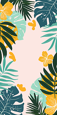 디자인 세로배너 분홍색 패턴 일러스트 자연 프레임 사람없음 세로 야자수잎 몬스테라 카피스페이스 국내일러스트 AI파일 식물 배너 컬러 잎 무늬 공백 생태계 파일형식 벡터