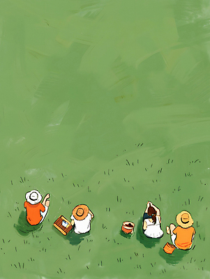 JPG 모자 여자 남자 일러스트 휴식 잔디 초원 여러명 성인 초록색 여름 소풍 바구니 평화 성인만 국내일러스트 AI일러스트 AI콘텐츠 식물 잡화 계절 컬러 다수 컨셉 사람 야외활동 파일형식