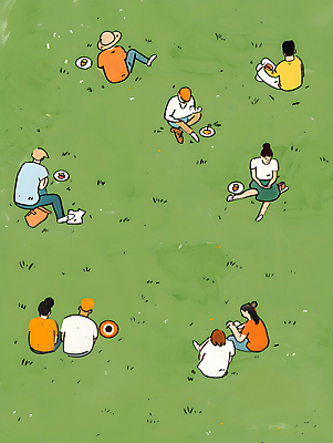 JPG 모자 접시 여자 남자 일러스트 휴식 앉기 잔디 초원 여러명 성인 초록색 여름 소풍 평화 성인만 국내일러스트 AI일러스트 AI콘텐츠 식물 식기 잡화 계절 컬러 다수 컨셉 모션 사람 야외활동 파일형식