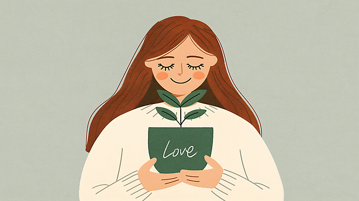 JPG 여자 화분 어린이 일러스트 안기 자연 한명 미소 들기 소녀 평화 자연보호 눈감음 풀잎 보호 에코 소녀한명만 국내일러스트 AI일러스트 AI콘텐츠 1 컨셉 잎 모션 표정 사람 환경 풀_식물 생태계 여자한명만 소녀만 파일형식