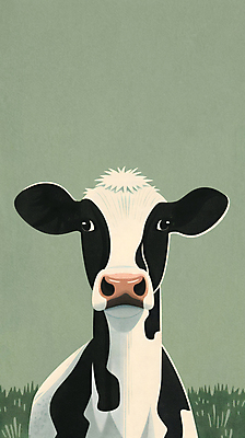 JPG 일러스트 초원 사람없음 초록색 귀여움 목장 풀잎 젖소 국내일러스트 AI일러스트 AI콘텐츠 컬러 컨셉 잎 풀_식물 소 파일형식