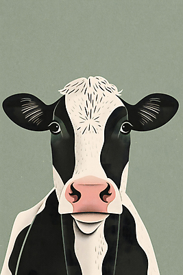 JPG 일러스트 사람없음 초록색 귀여움 목장 젖소 국내일러스트 AI일러스트 AI콘텐츠 컬러 컨셉 소 파일형식