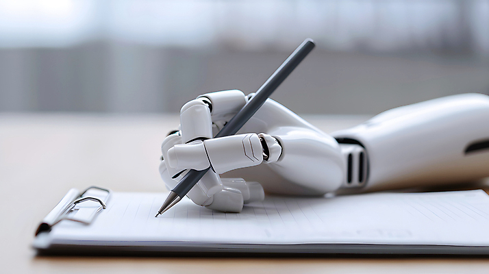 JPG 편집이미지 손 과학 미래 기술 사람없음 펜 디지털 기계 기록 업무 작가 로봇 혁명 로봇팔 서류판 자동화 AI_인공지능 편집실사 AI포토 AI콘텐츠 직업 컨셉 신체부위 필기구 사무용품 작업 CG 파일형식