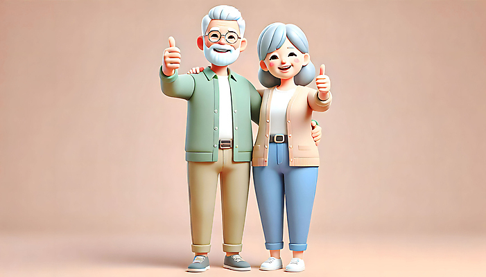 JPG 전신 편집이미지 여자 할아버지 노년 남자 행복 할머니 허리손 미소 두명 라이프 노부부 긍정 따봉 노후대책 베이지색 노인만 시니어보험 편집3D AI컴퓨터그래픽 AI콘텐츠 부부 감정 컬러 포즈 컨셉 표정 사람 성인 생활 노후 3D 최고 보험 성인만 파일형식