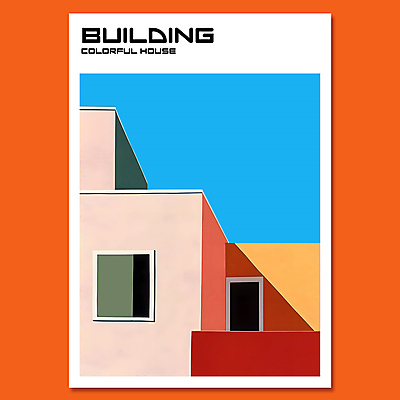 PSD 편집이미지 건축물 디자인 현대건축 포스터 창문 주택 사람없음 컬러풀 구조물 모던 심플 미니멀 이미지편집 건축 컬러 건물 파일형식
