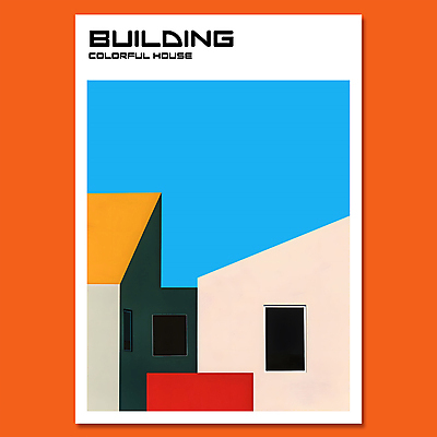 PSD 편집이미지 건축물 디자인 현대건축 포스터 창문 주택 사람없음 컬러풀 구조물 모던 심플 미니멀 이미지편집 건축 컬러 건물 파일형식