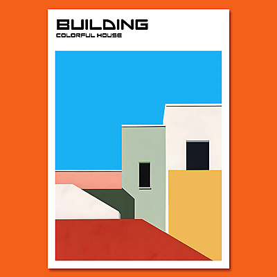 PSD 편집이미지 건축물 디자인 현대건축 포스터 창문 주택 사람없음 컬러풀 구조물 모던 심플 미니멀 이미지편집 건축 컬러 건물 파일형식