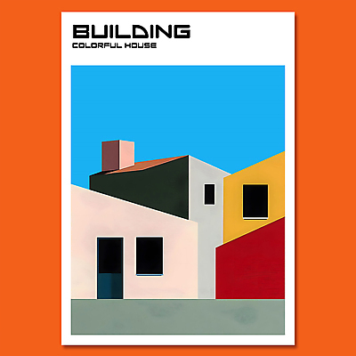 PSD 편집이미지 건축물 디자인 현대건축 포스터 창문 주택 사람없음 컬러풀 구조물 모던 심플 미니멀 이미지편집 건축 컬러 건물 파일형식