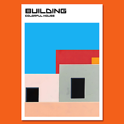 PSD 편집이미지 건축물 디자인 현대건축 포스터 창문 주택 사람없음 컬러풀 구조물 모던 심플 미니멀 이미지편집 건축 컬러 건물 파일형식