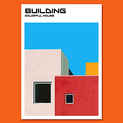 PSD 편집이미지 건축물 디자인 현대건축 포스터 창문 주택 사람없음 컬러풀 구조물 모던 심플 미니멀 이미지편집 건축 컬러 건물 파일형식