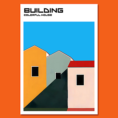 PSD 편집이미지 건축물 디자인 현대건축 포스터 창문 주택 사람없음 컬러풀 구조물 모던 심플 미니멀 이미지편집 건축 컬러 건물 파일형식