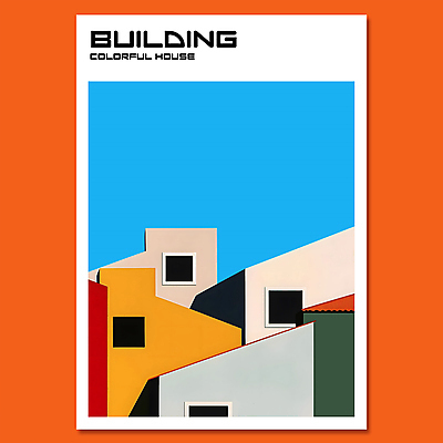 PSD 편집이미지 건축물 디자인 현대건축 포스터 창문 주택 사람없음 컬러풀 구조물 모던 심플 미니멀 이미지편집 건축 컬러 건물 파일형식