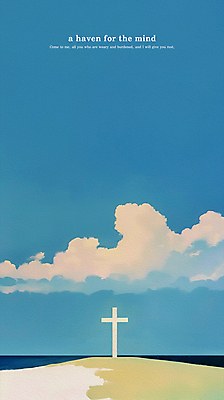 PSD 편집이미지 기독교 종교 하늘색 십자가 하늘 풍경 잔디 사람없음 평화 희망 기도 신앙심 카피스페이스 이미지편집 식물 감정 컨셉 파란색 공백 파일형식