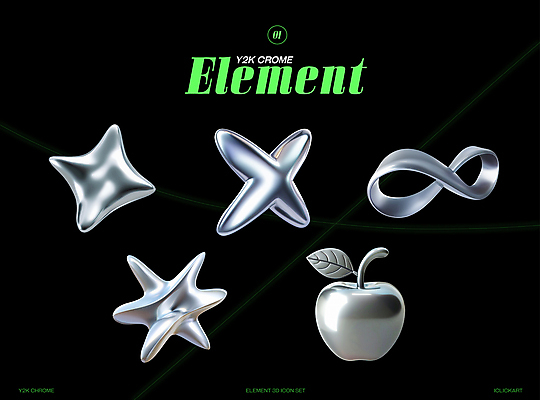PSD 아이콘 추상 사람없음 세트 3D아이콘 3D 금속 은색 사과 철 입체 오브젝트 질감 광택 뫼비우스의띠 엘리먼트 Y2K 컬러 컨셉 무늬 과일 재질 디지털합성 파일형식