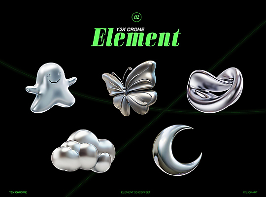 PSD 구름 아이콘 나비 추상 사람없음 세트 3D아이콘 3D 금속 달 유령 은색 철 입체 오브젝트 질감 광택 엘리먼트 Y2K 자연요소 컬러 곤충 컨셉 무늬 재질 디지털합성 파일형식