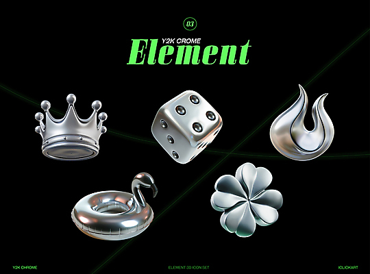 PSD 아이콘 추상 왕관 사람없음 세트 3D아이콘 3D 금속 네잎클로버 은색 철 입체 오브젝트 주사위 질감 광택 엘리먼트 플라밍고튜브 Y2K 식물 컬러 컨셉 무늬 재질 클로버 디지털합성 튜브 파일형식