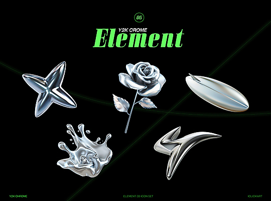 PSD 아이콘 사람없음 세트 3D아이콘 장미 3D 금속 서핑보드 액체 은색 철 입체 오브젝트 질감 광택 엘리먼트 스플래쉬 Y2K 꽃 컬러 컨셉 재질 보드_스포츠 디지털합성 파일형식