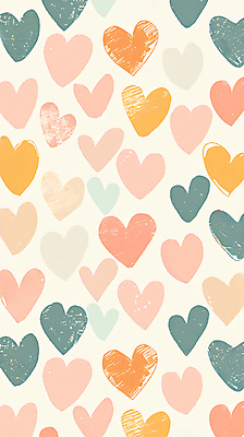 JPG 디자인 백그라운드 패턴 일러스트 사랑 사람없음 컬러풀 귀여움 하트 국내일러스트 AI일러스트 AI콘텐츠 모양 감정 컬러 컨셉 무늬 파일형식