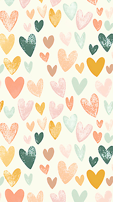 JPG 디자인 백그라운드 패턴 일러스트 사랑 사람없음 컬러풀 귀여움 하트 국내일러스트 AI일러스트 AI콘텐츠 모양 감정 컬러 컨셉 무늬 파일형식