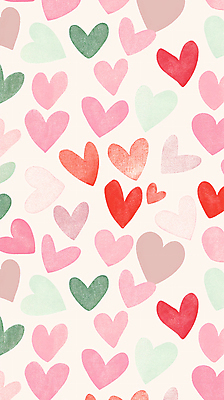 JPG 디자인 백그라운드 패턴 일러스트 사랑 사람없음 컬러풀 귀여움 하트 국내일러스트 AI일러스트 AI콘텐츠 모양 감정 컬러 컨셉 무늬 파일형식