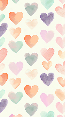 JPG 디자인 백그라운드 패턴 일러스트 사랑 사람없음 컬러풀 귀여움 하트 국내일러스트 AI일러스트 AI콘텐츠 모양 감정 컬러 컨셉 무늬 파일형식