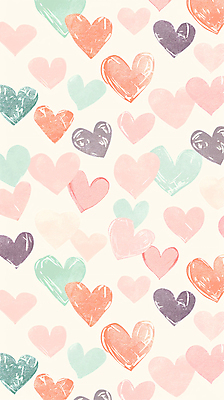 JPG 디자인 백그라운드 패턴 일러스트 사랑 사람없음 컬러풀 귀여움 하트 국내일러스트 AI일러스트 AI콘텐츠 모양 감정 컬러 컨셉 무늬 파일형식