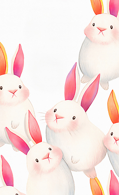 JPG 일러스트 수채화 사람없음 귀여움 다양 토끼 국내일러스트 AI일러스트 AI콘텐츠 다수 컨셉 포유류 반려동물 파일형식