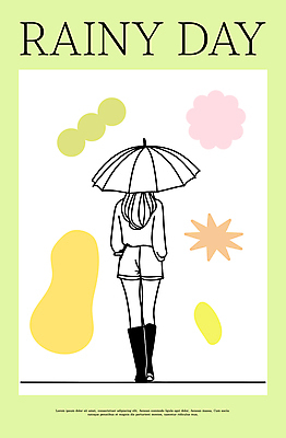 여자 패션 무늬 일러스트 우산 장화 한명 서기 들기 성인 비 성인여자한명만 벡터 국내일러스트 AI파일 자연요소 1 신발 모션 날씨 사람 여자한명만 성인여자만 파일형식