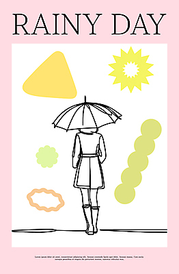 여자 패션 무늬 일러스트 우산 장화 한명 들기 성인 비 성인여자한명만 벡터 국내일러스트 AI파일 자연요소 1 신발 모션 날씨 사람 여자한명만 성인여자만 파일형식