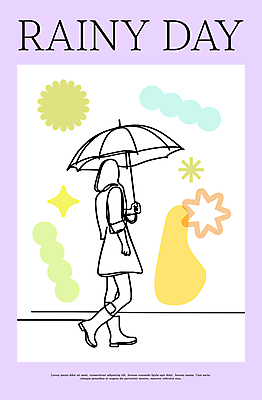 여자 패션 무늬 일러스트 우산 장화 한명 들기 성인 비 성인여자한명만 벡터 국내일러스트 AI파일 자연요소 1 신발 모션 날씨 사람 여자한명만 성인여자만 파일형식