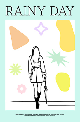 여자 패션 무늬 일러스트 우산 장화 한명 들기 성인 비 성인여자한명만 벡터 국내일러스트 AI파일 자연요소 1 신발 모션 날씨 사람 여자한명만 성인여자만 파일형식