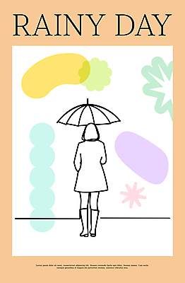 여자 패션 무늬 일러스트 우산 장화 한명 들기 성인 비 성인여자한명만 벡터 국내일러스트 AI파일 자연요소 1 신발 모션 날씨 사람 여자한명만 성인여자만 파일형식