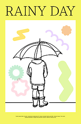 패션 남자 어린이 무늬 일러스트 우산 장화 한명 들기 소년 비 소년한명만 벡터 국내일러스트 AI파일 자연요소 1 신발 모션 날씨 사람 남자한명만 소년만 파일형식