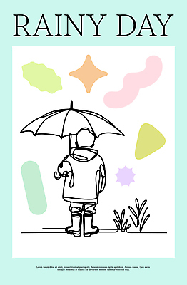 패션 남자 어린이 무늬 일러스트 우산 장화 한명 들기 소년 비 소년한명만 벡터 국내일러스트 AI파일 자연요소 1 신발 모션 날씨 사람 남자한명만 소년만 파일형식