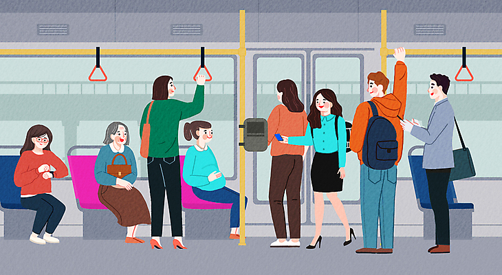 PSD 여자 노년 남자 할머니 가방 일러스트 버스 여러명 성인 임산부 하차 질서 노약자 배려석 버스손잡이 줄서기 국내일러스트 잡화 육상교통 다수 의자 모션 대중교통 손잡이 사람 임신 예절 파일형식