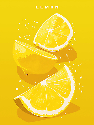 PSD 포스터 조각 백그라운드 일러스트 단면 사람없음 여름 노란색 레몬 상큼 국내일러스트 계절 컬러 과일 파일형식