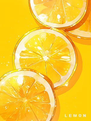 PSD 포스터 조각 백그라운드 일러스트 단면 사람없음 여름 노란색 레몬 상큼 국내일러스트 계절 컬러 과일 파일형식